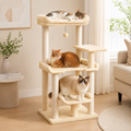 Cat Tree 110cm — 4-Tier Cat Tower with Plush Bed & Sisal Scratching Posts