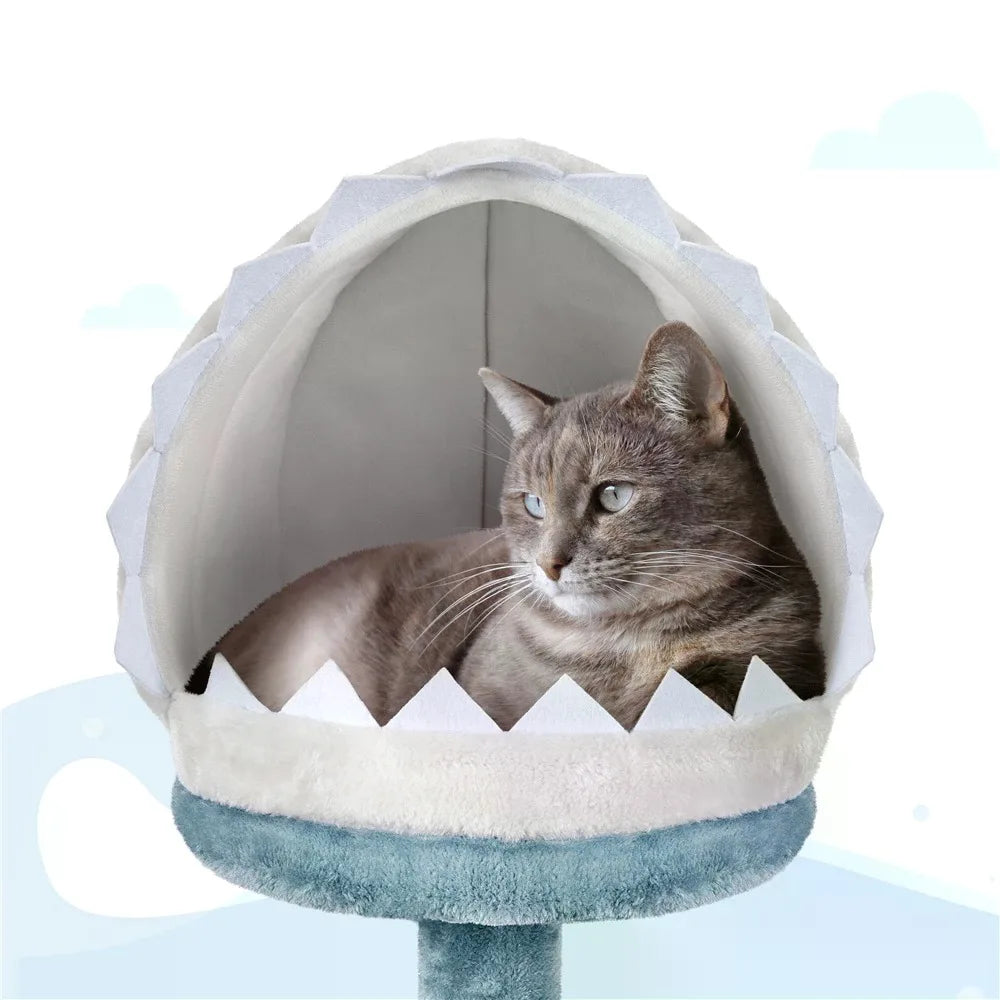 Plush Cat Tree Tower 45.5" — Hammock & Sisal Posts