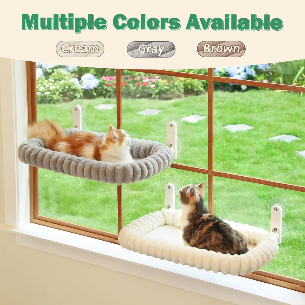 Foldable Cat Window Perch — Washable Bolster Bed