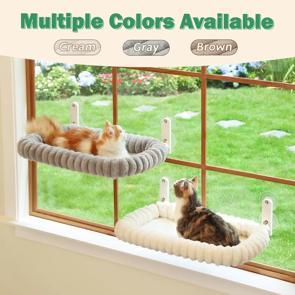 Foldable Cat Window Perch — Washable Bolster Bed