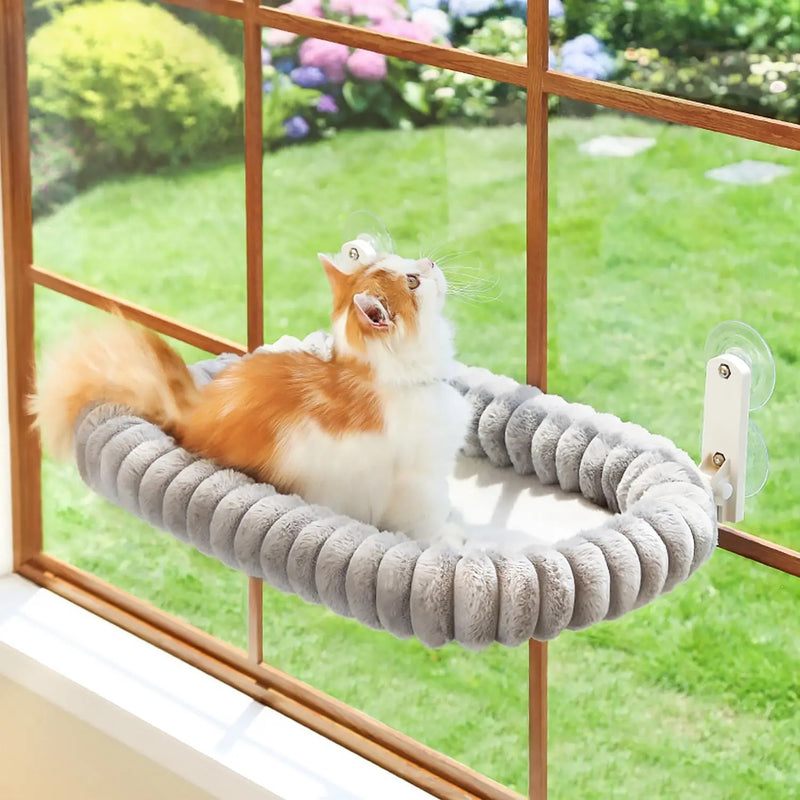 Foldable Cat Window Perch — Washable Bolster Bed
