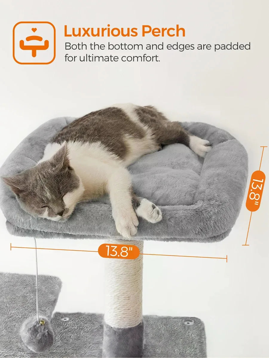 Plush Cat Tower — Condo, Hammock & Scratching Posts