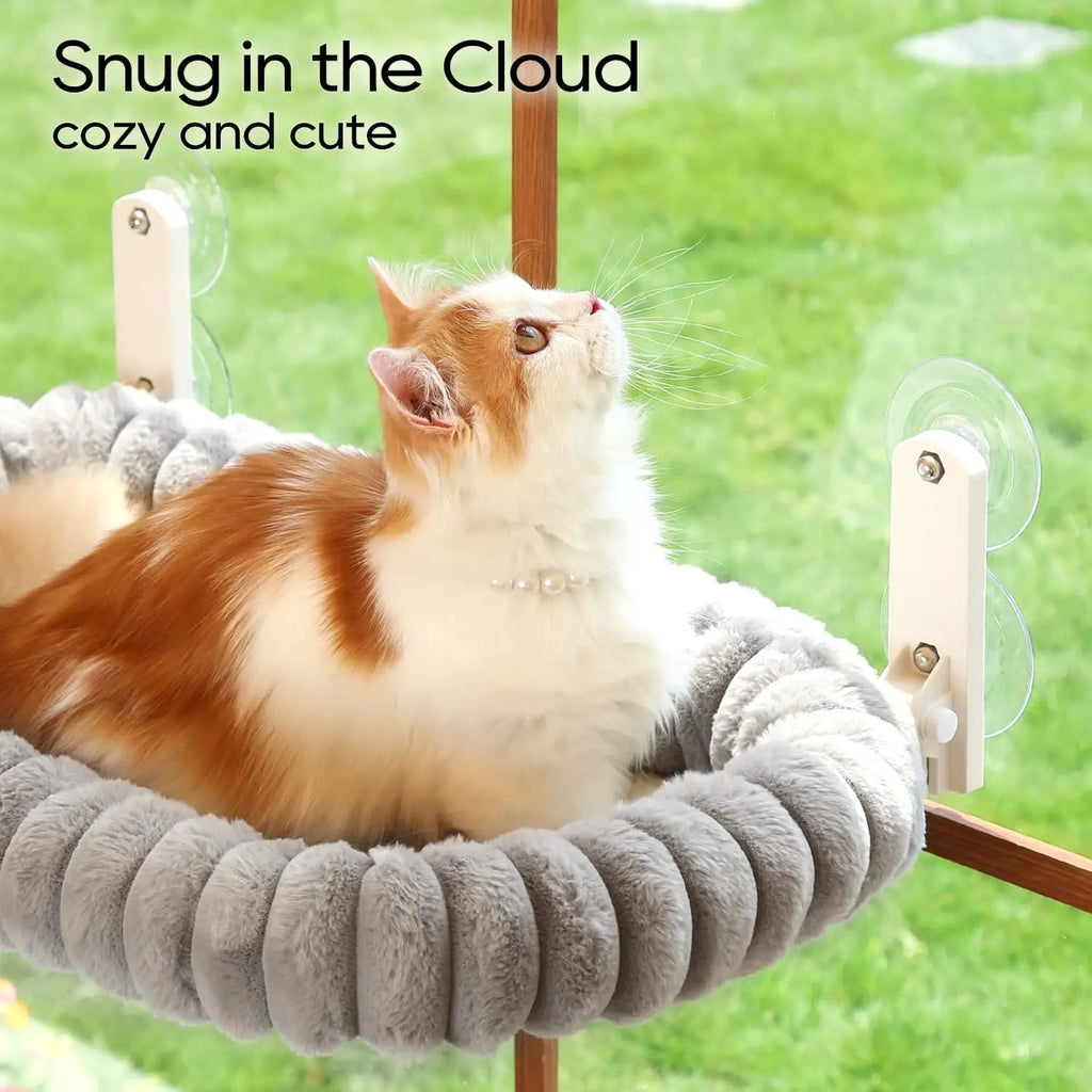 Foldable Cat Window Perch — Washable Bolster Bed