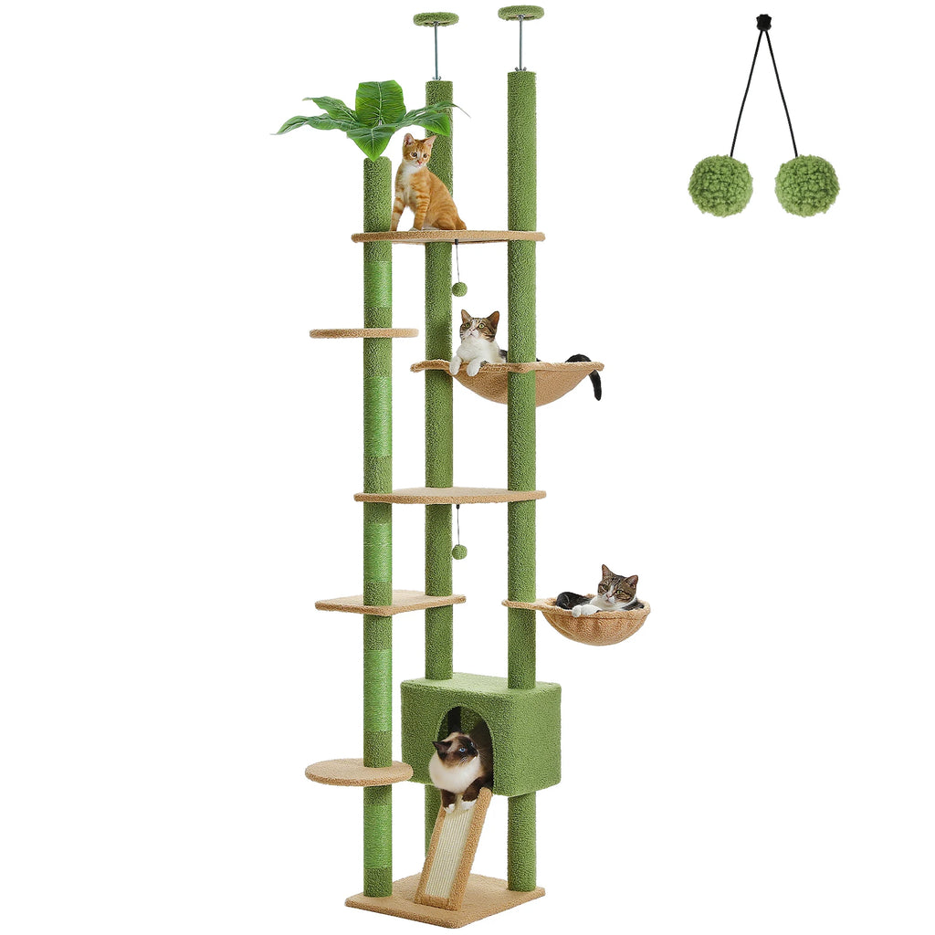 Cactus Cat Tree — Floor-to-Ceiling Tower, Adjustable Height