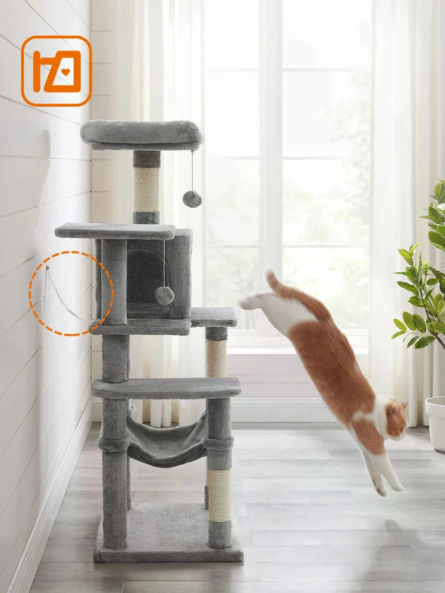 Plush Cat Tower — Condo, Hammock & Scratching Posts