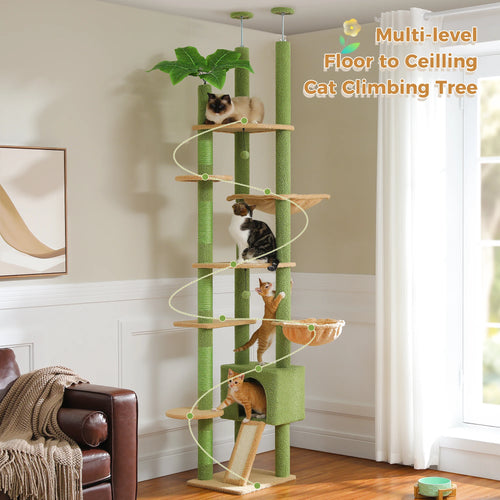 Cactus Cat Tree — Floor-to-Ceiling Tower, Adjustable Height
