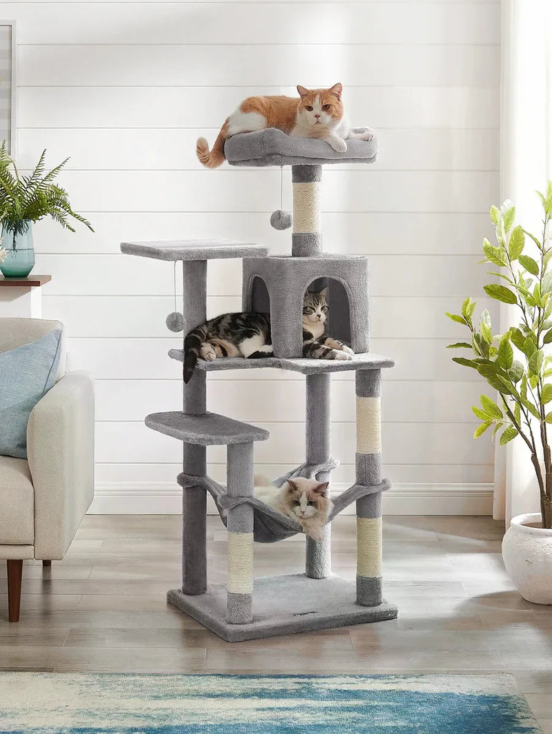 Plush Cat Tower — Condo, Hammock & Scratching Posts
