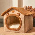 Foldable Cat Cave Bed — Washable Cover, Folds Flat