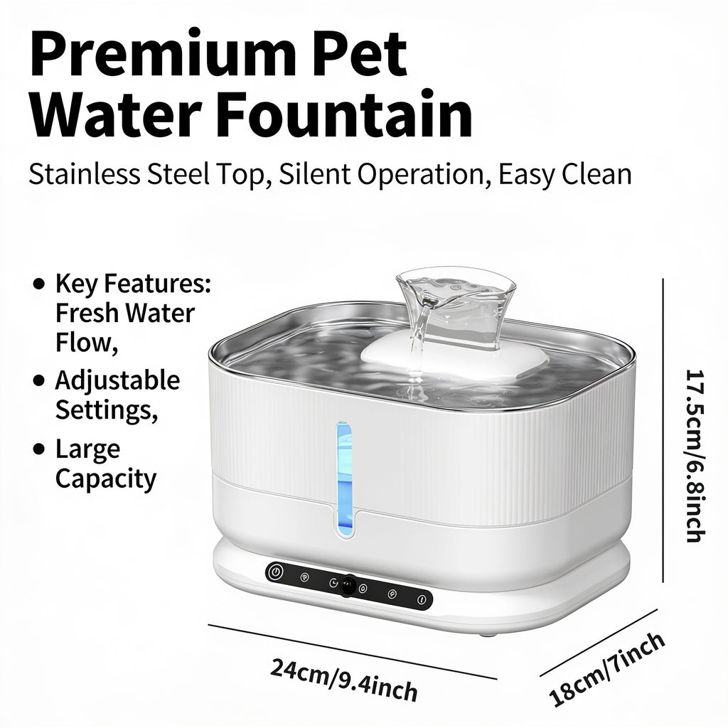 Cat Water Fountain 3.5L — Cordless Rechargeable Pet Drinking Fountain