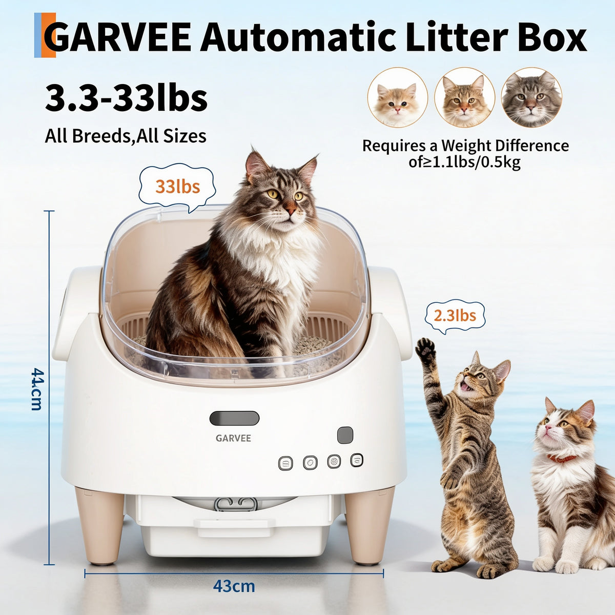 Automatic Self-Cleaning Cat Litter Box — Smart App Control, 10L Waste Bin