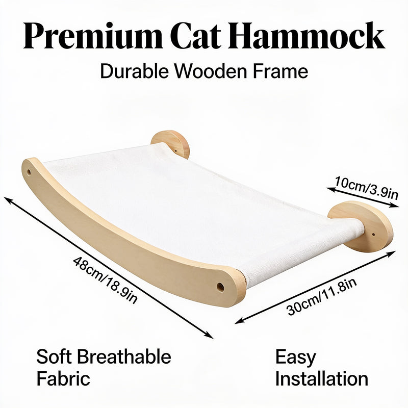 Cat Wall Shelves — Wall Mounted Cat Climbing Set with Hammock & Sisal Steps