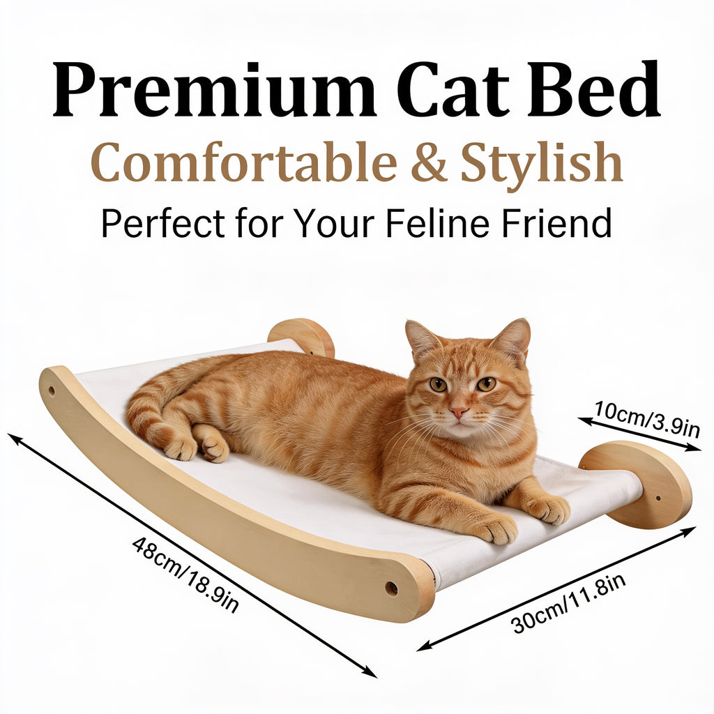 Cat Wall Shelves — Wall Mounted Cat Climbing Set with Hammock & Sisal Steps