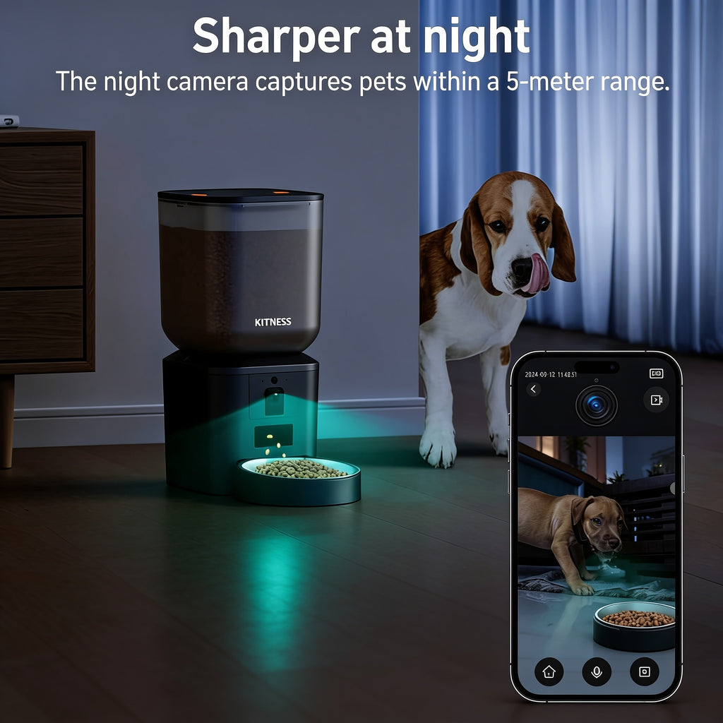 Automatic Cat Feeder with Camera — 8L Smart WiFi Pet Feeder, 1080p HD