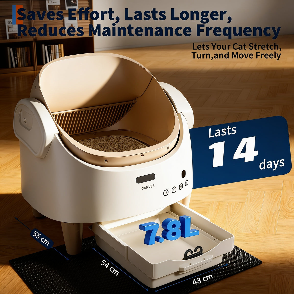 Automatic Self-Cleaning Cat Litter Box — Smart App Control, 10L Waste Bin
