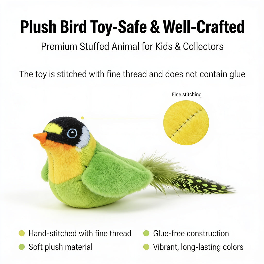 Interactive Cat Wand Toy — Chirping Bird Feather Teaser, No Batteries