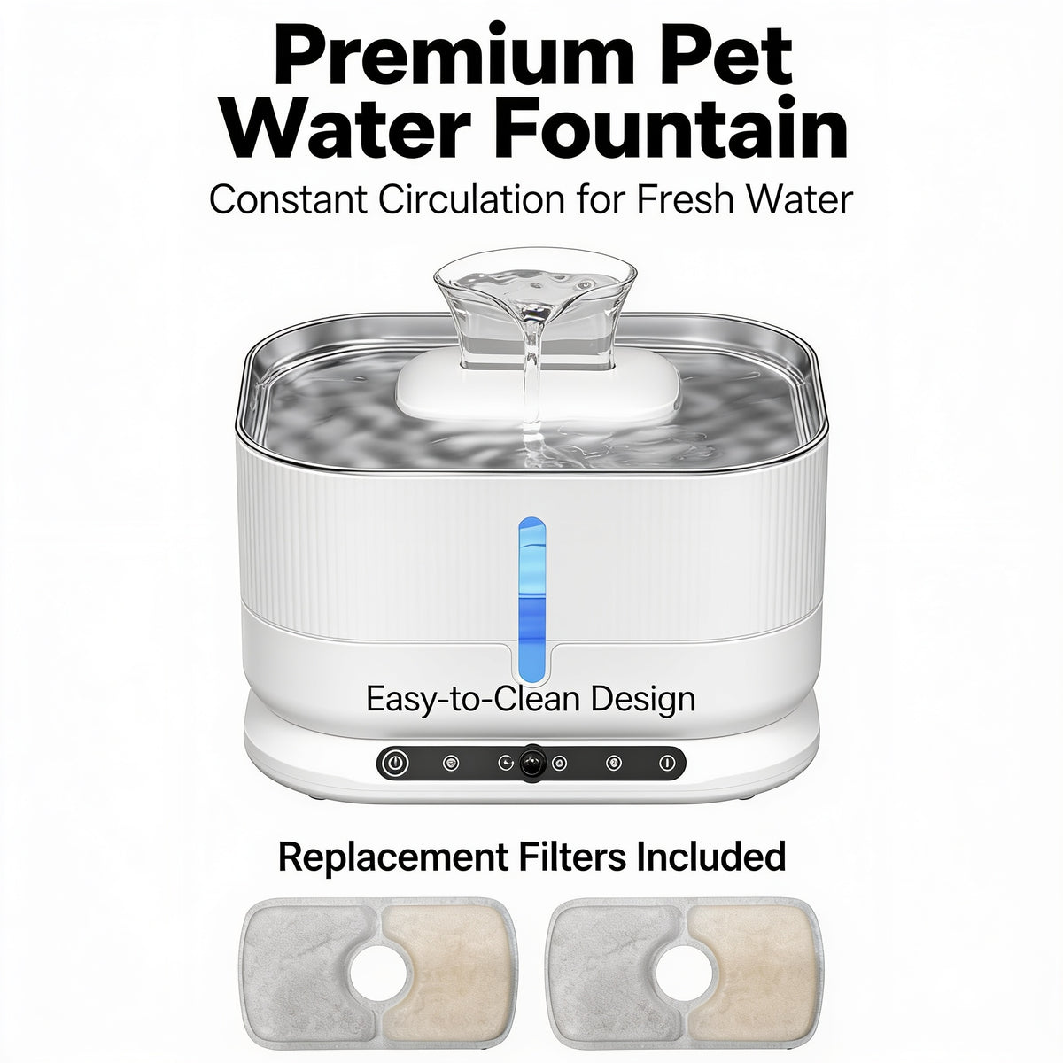 Cat Water Fountain 3.5L — Cordless Rechargeable Pet Drinking Fountain