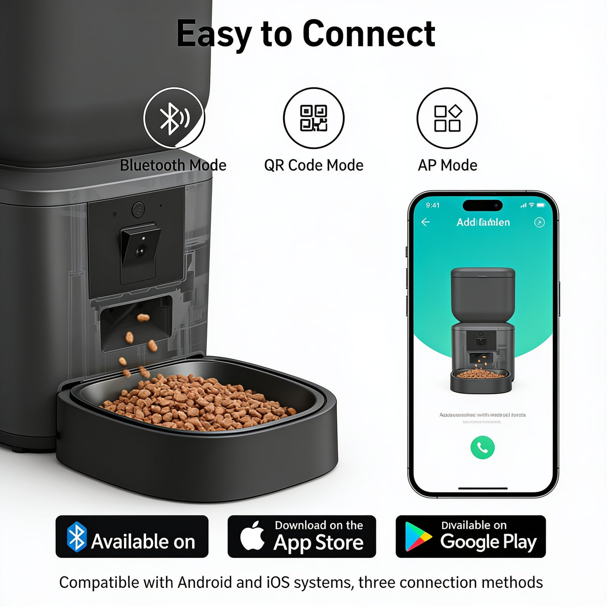 Automatic Cat Feeder with Camera — 8L Smart WiFi Pet Feeder, 1080p HD