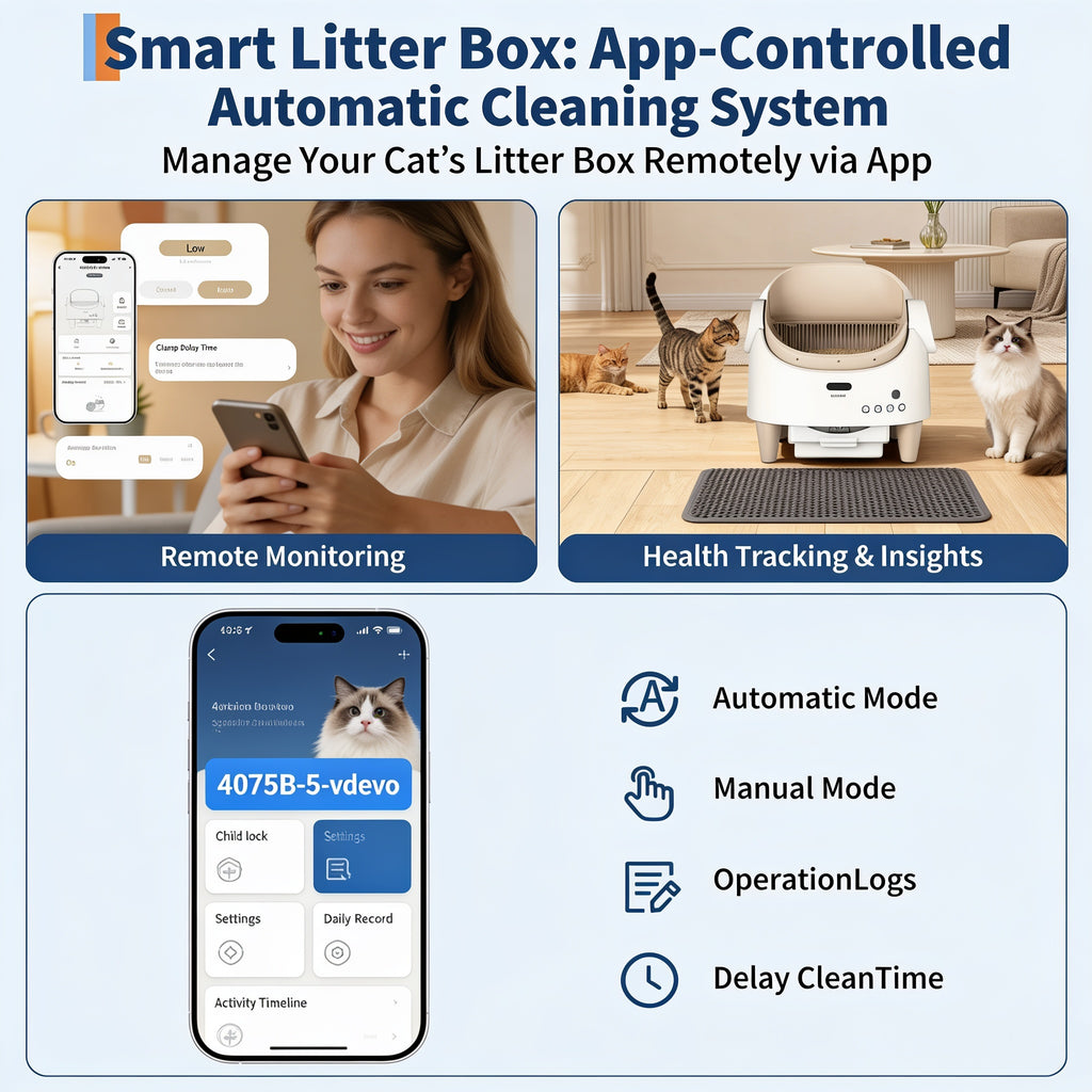 Automatic Self-Cleaning Cat Litter Box — Smart App Control, 10L Waste Bin